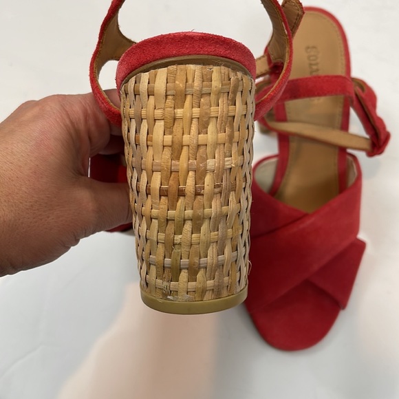 SOLUDOS OLIVIA WOVEN BLOCK HEEL CHERRY NEW - Picture 5 of 5